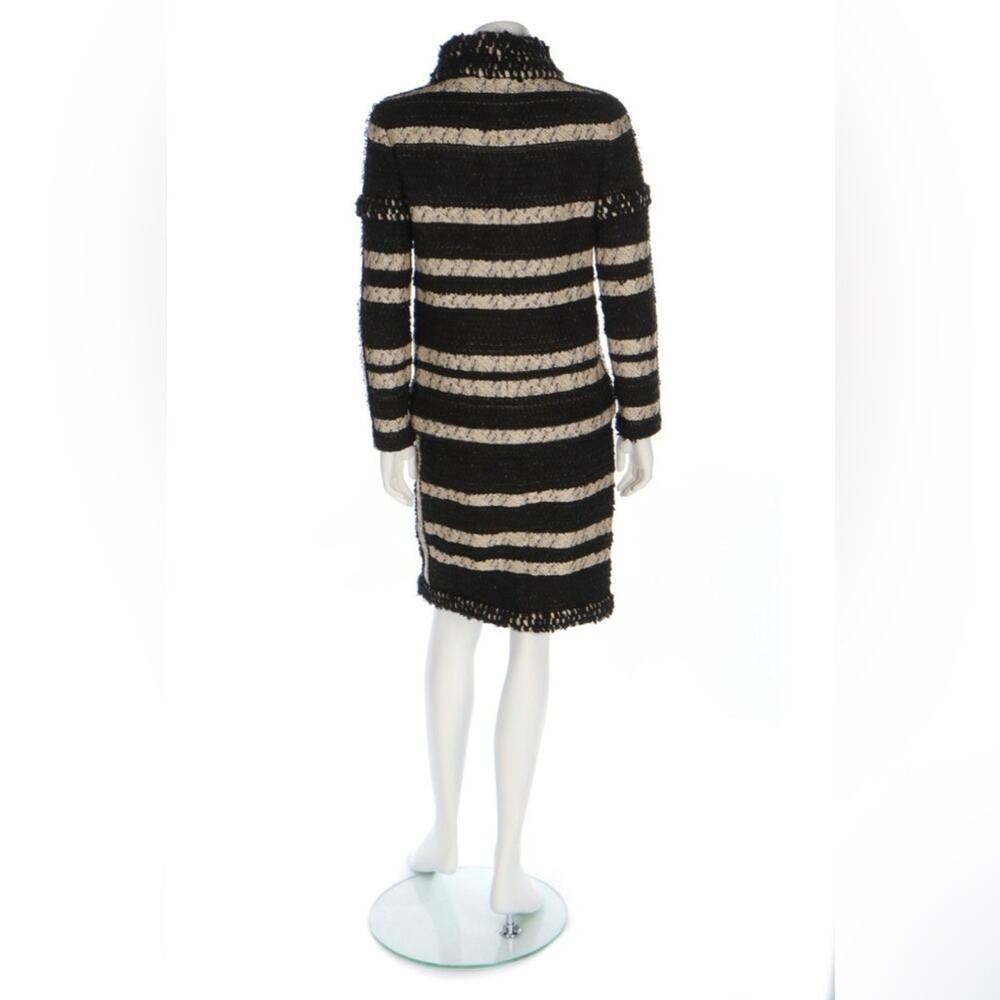 CHANEL Paris Moscou 09 black and Cream Striped tweed Knit Skirt Suit 36 - Picture 10 of 16